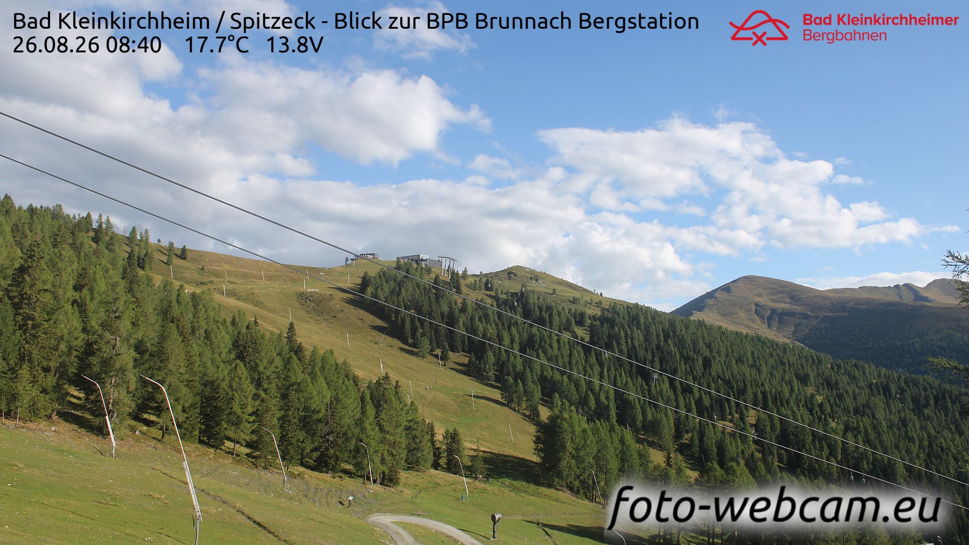 Bad Kleinkirchheim: Spitzeck - Blick zur Biosphärenparkbahn Brunnach