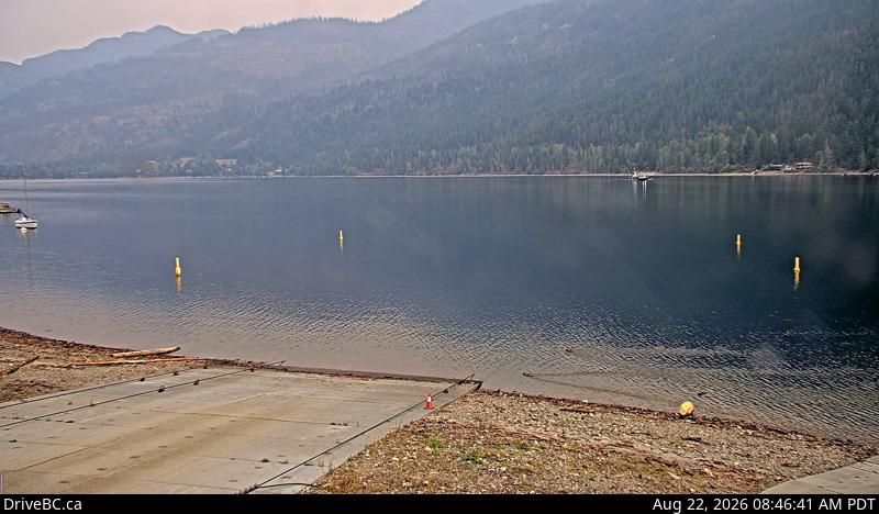 Area P › West: Adams Lake Ferry west shore landing, looking at ferry landing on west side of lake