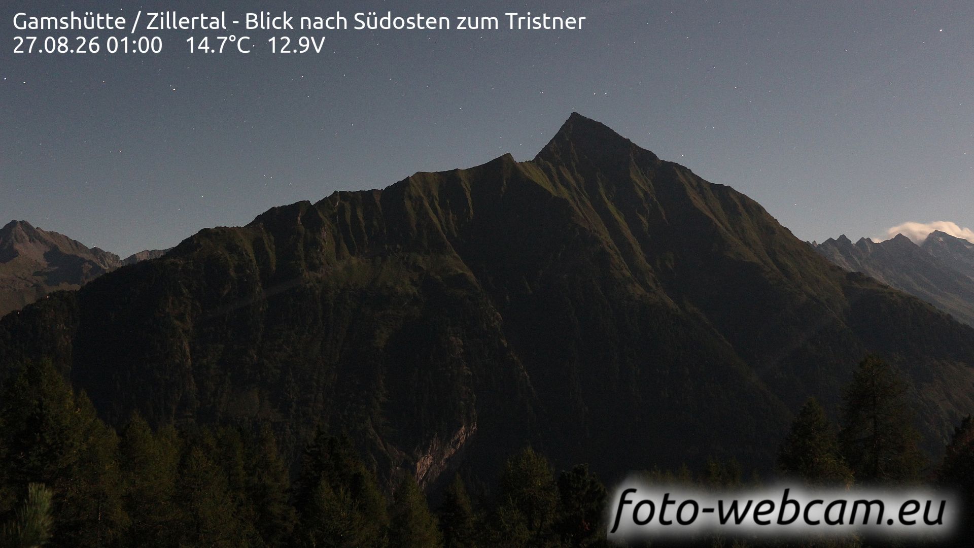 Gemeinde Finkenberg: Gamshütte - Zillertal - Blick nach Südosten zum Tristner