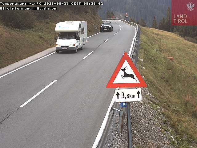 Gemeinde Sankt Anton am Arlberg: Sankt Christoph am Arlberg - Österreich: B 197 Arlbergstraße, St.Christoph Schmittentunnel Süd Blickrichtung St.Anton
