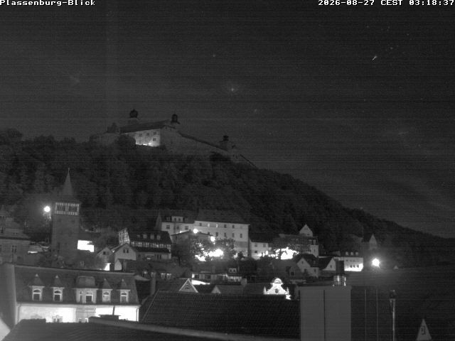 Kulmbach: Plassenburg Blick: Auf die Altstadt von - mit der Imposanten Plassenburg