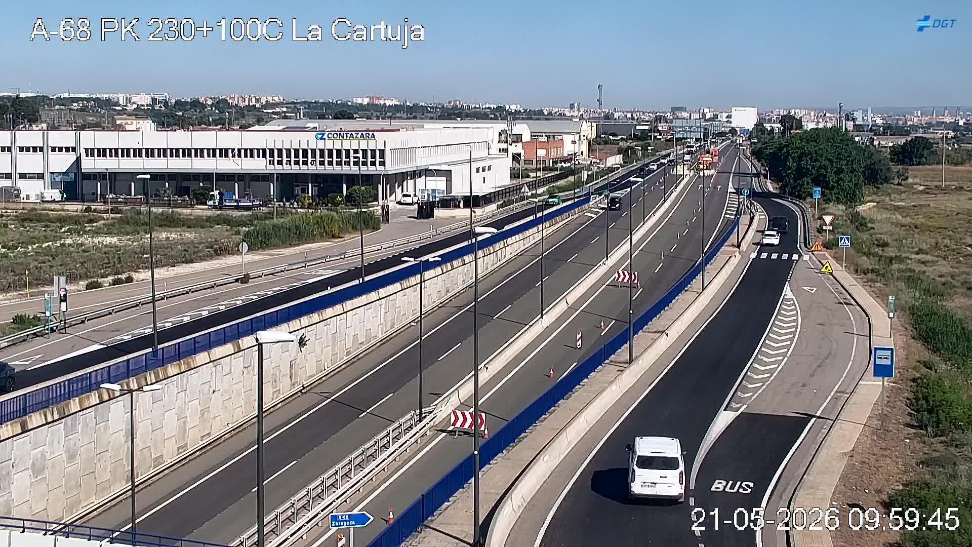Zaragoza: A-68 - CV-624 - Autovía del Ebro