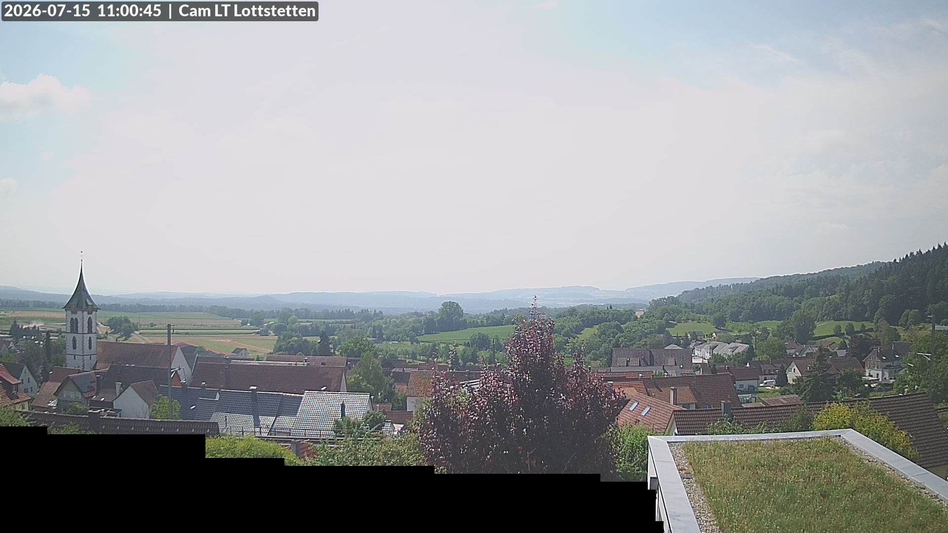Webcam Lottstetten: View over Lottstetten towards the Alps