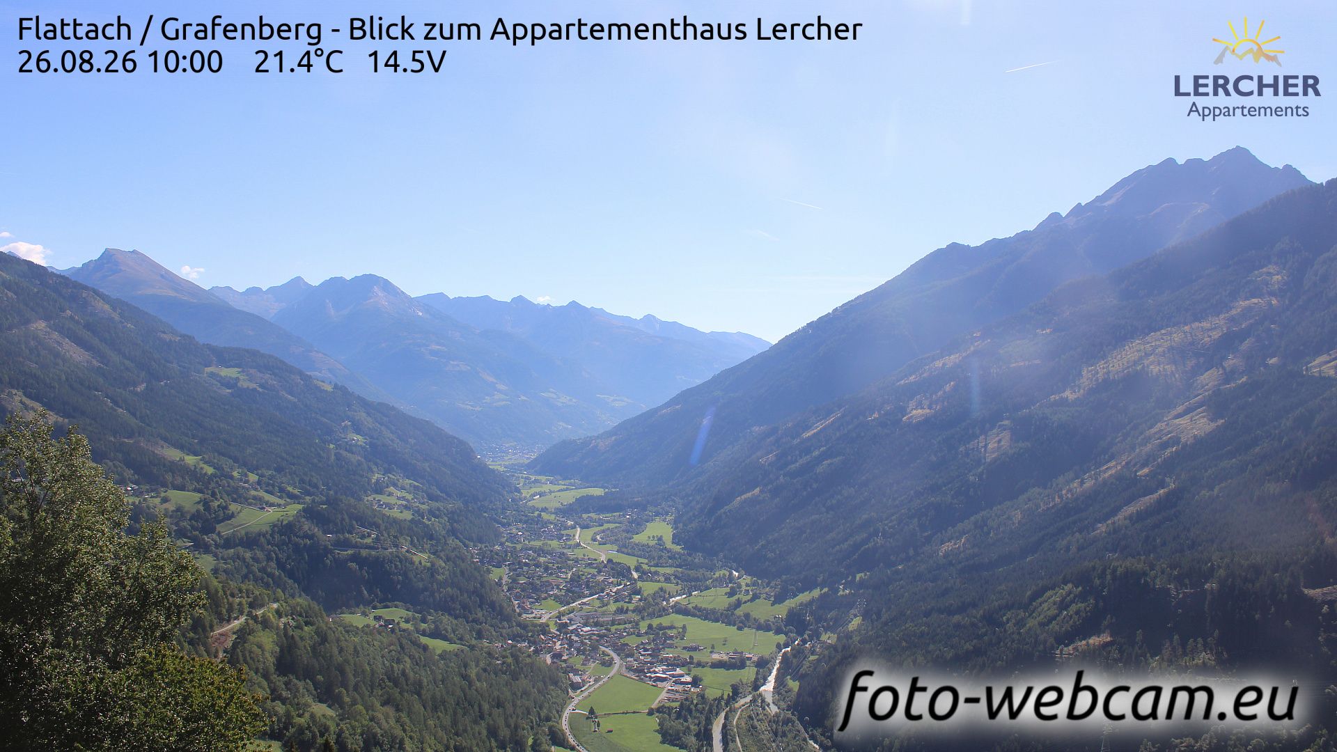 Flattach: Grafenberg - Blick zum Appartementhaus Lercher