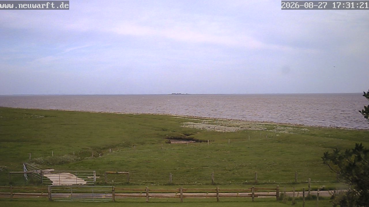Webcam Langeneß: View of the North Sea and Hallig Gröde