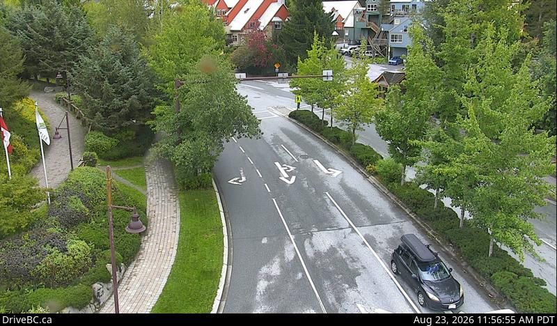 Whistler Creekside › East: Hwy 99, in Whistler at Lake Placid Rd, looking east