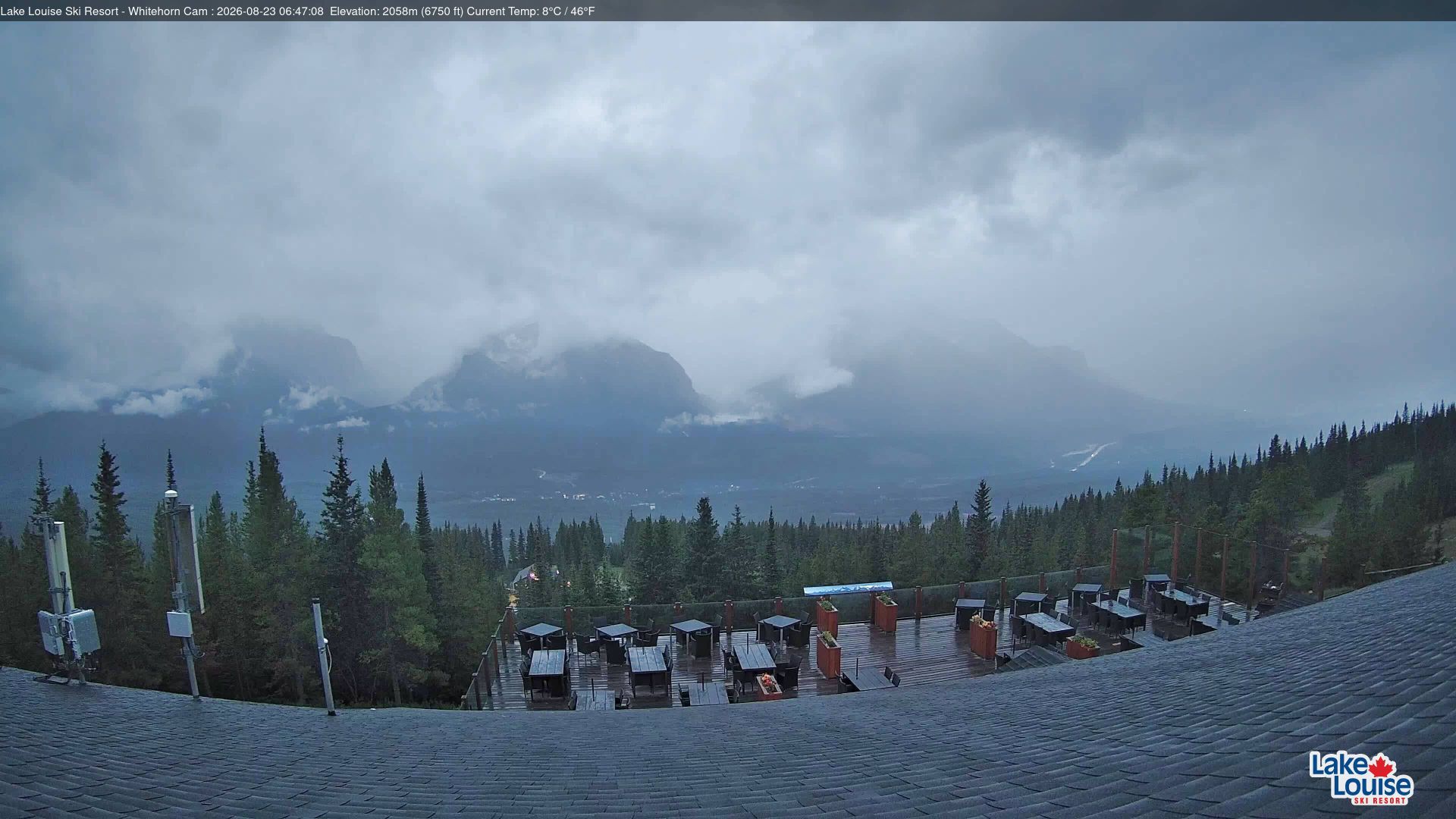 Lake Louise: Ski Area - viewing platform looking towards Victoria Glacier #1