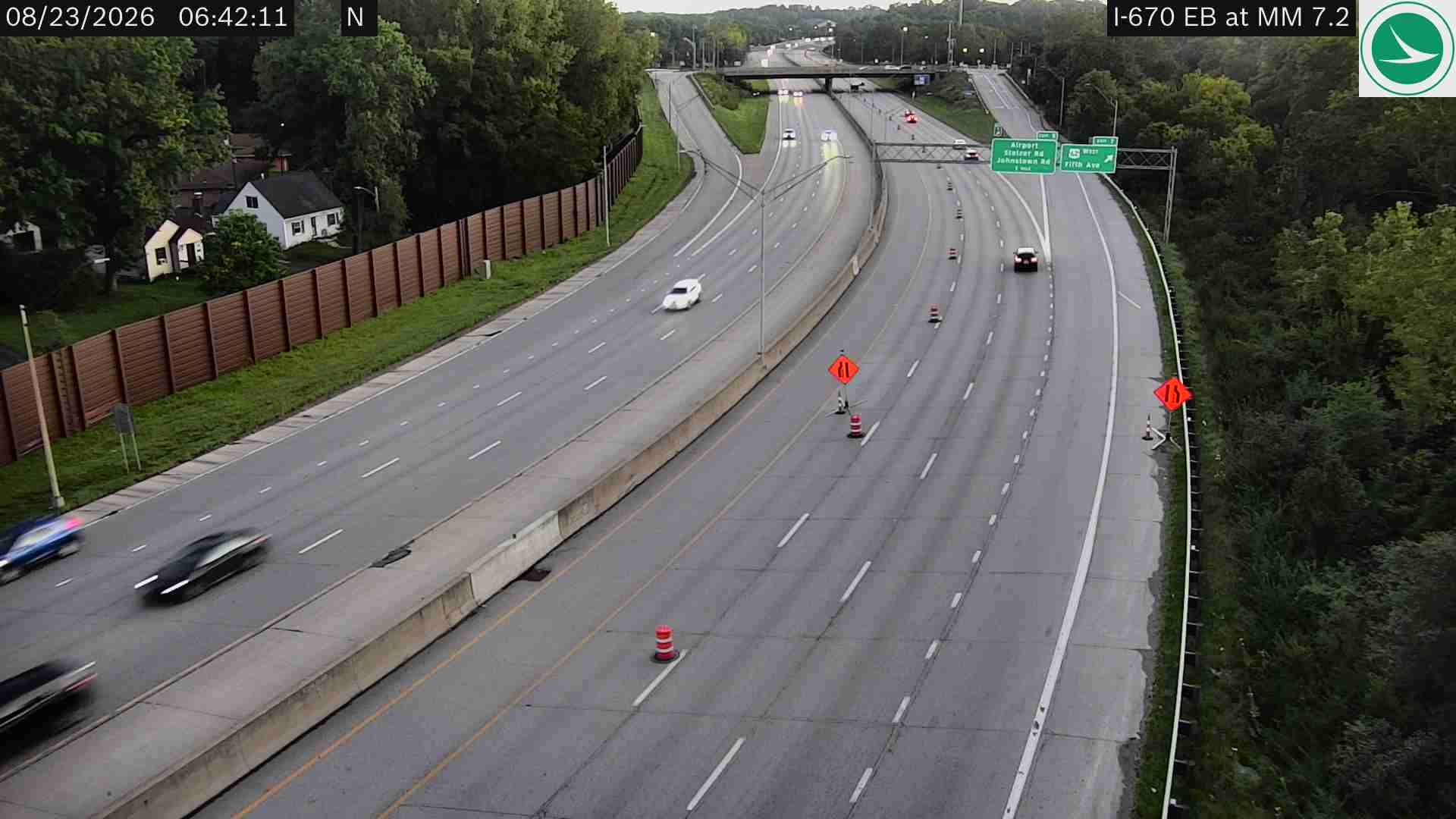Columbus: I-670 EB at MM 7.2, East of Nelson Rd/US-62