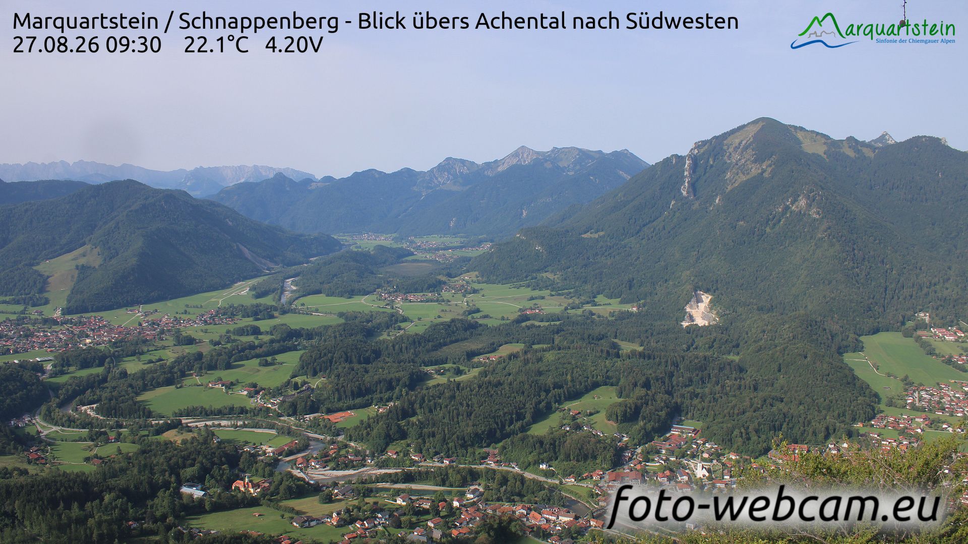Marquartstein: Schnappenberg - Blick übers Achental nach Südwesten