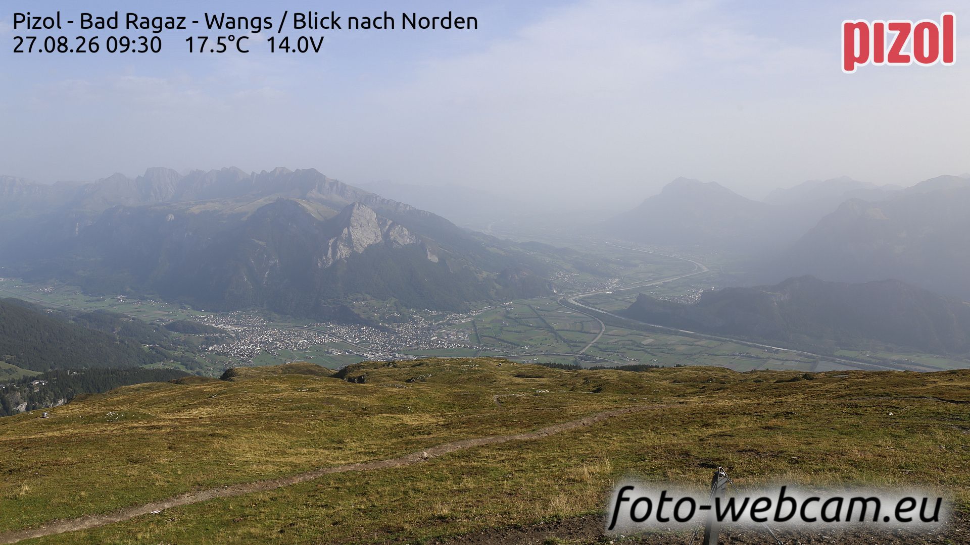 Pfafers: Pizol - Bad Ragaz - Wangs - Blick nach Norden