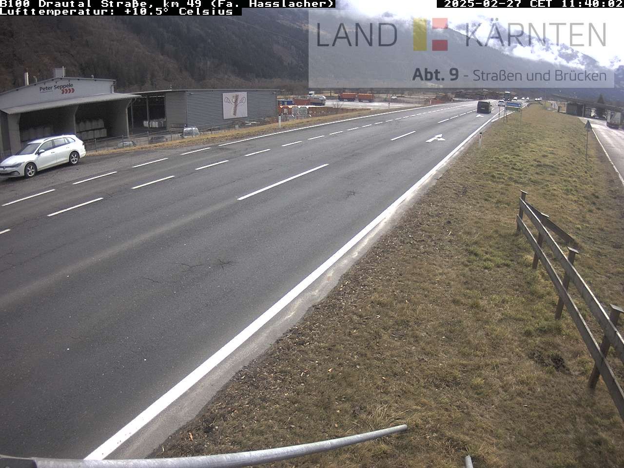 Sachsenburg: B 100 Drautal Straße, km 49, bei Festungsbergtunnel