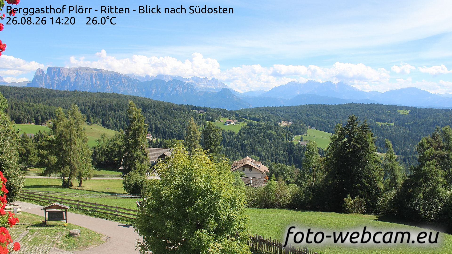 Ritten - Renon: Berggasthof Plörr - Blick nach Südosten