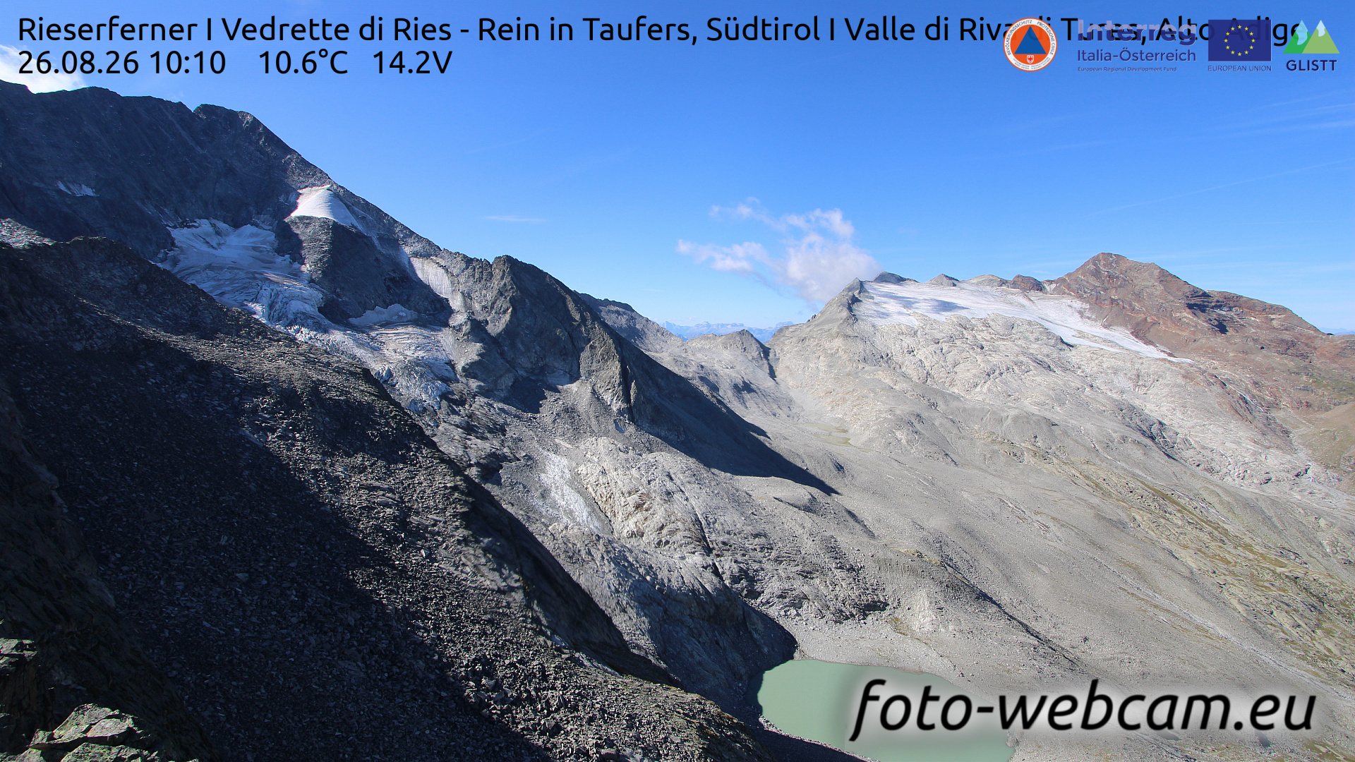 Webcam Rein in Taufers: HD Panorama Rieserferner
