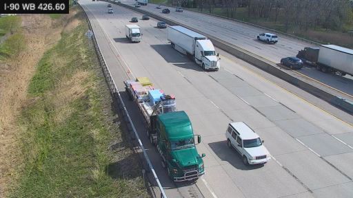 Winchester › West: I-90 at Interchange 53 (I-190 Junction) 4th Lane Section