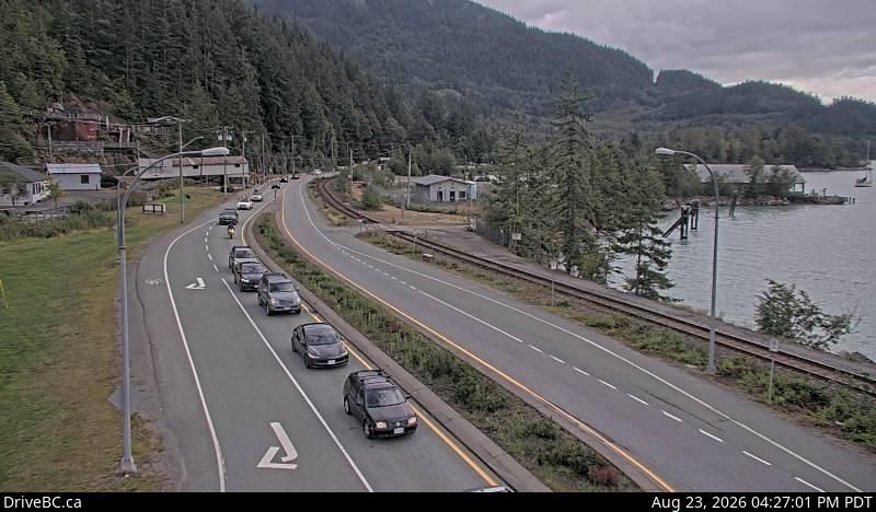 Britannia Beach › South: Hwy 99 in - at Copper Drive, looking south