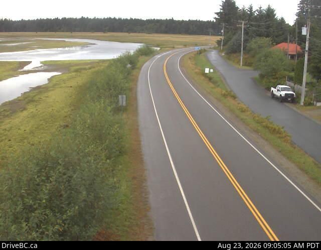 Masset › North: Hwy 16 at Hodges Road in - on Haida Gwaii, looking north