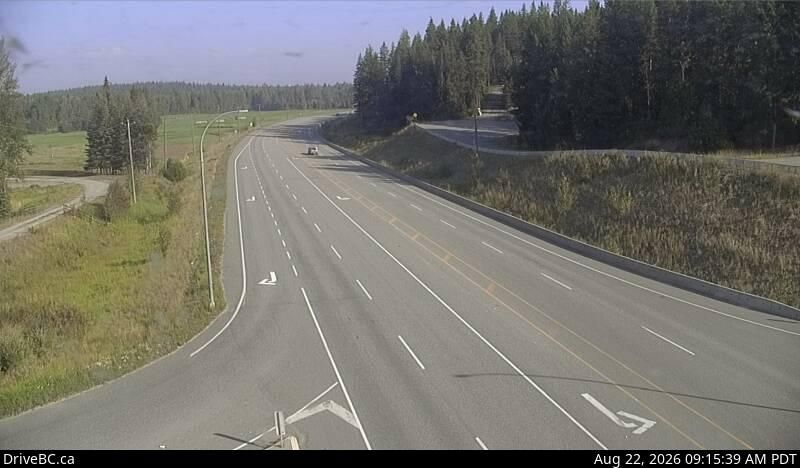 Quesnel › North: Hwy 97, at Sales Rd, about 10 km south of - looking north