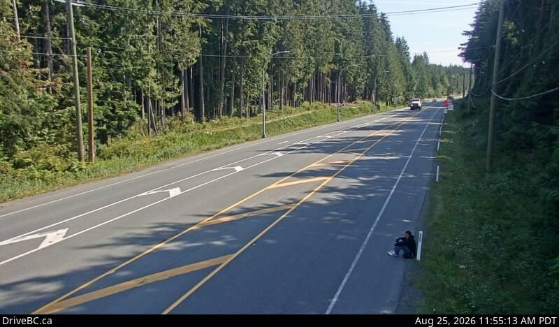Alert Bay › East: Hwy 19 at Campbell Way in Port McNeill, looking east