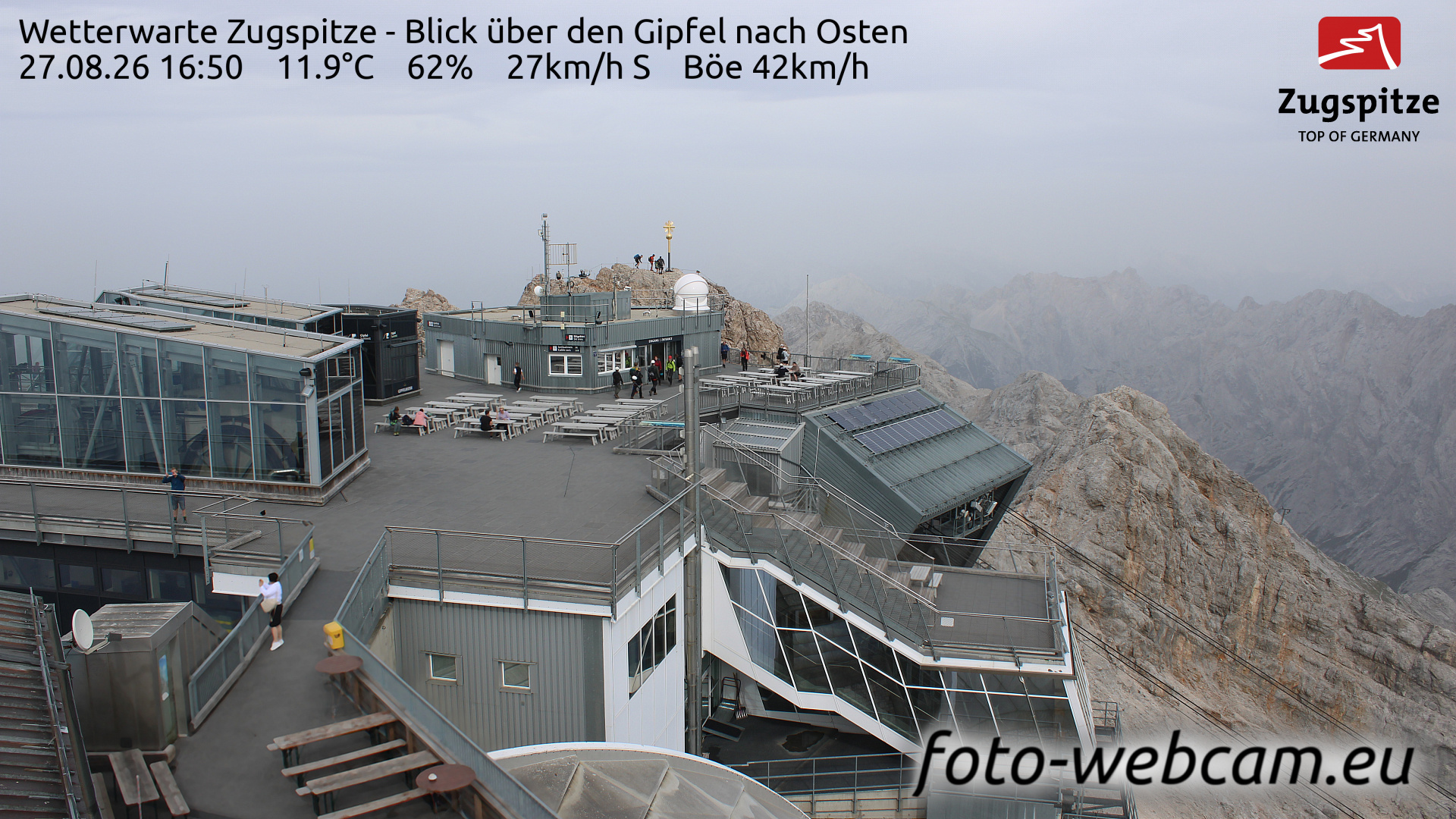 Webcam Zugspitze: HD Panorama Zugspitze Summit