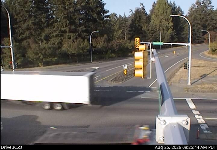 Lantzville › West: Hwy 19, at Aulds Rd in Nanaimo, looking west