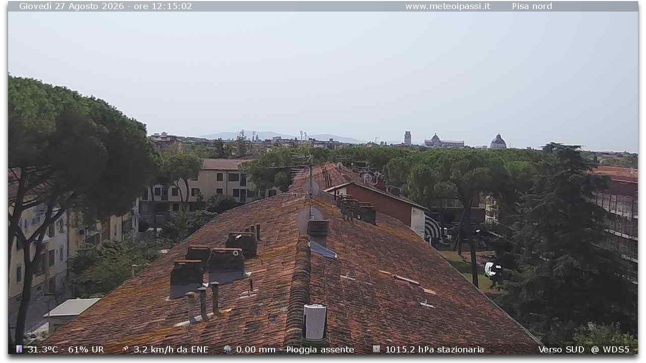 Pisa › South: PANORAMA con vista in lontananza Torre Duomo e Battistero di