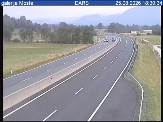 Zirovnica: A2/E61, Karavanke - Ljubljana, galerija Moste