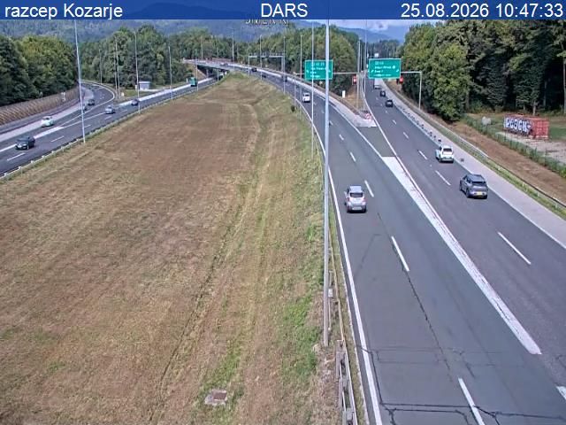 Ljubljana: A2/E61 - zahodna in južna obvoznica, razcep Kozarje