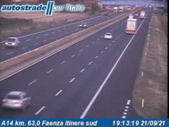 Webcam Faenza: Traffic A14 - KM 63,0 - Faenza itinere sud
