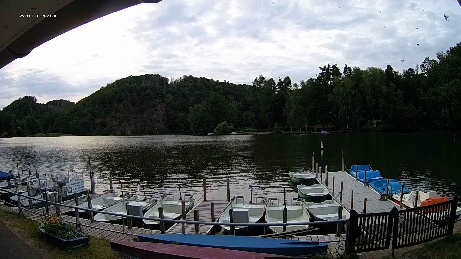 Lauenhain: Talsperre Kriebstein - Blick auf den Wappenfelsen in
