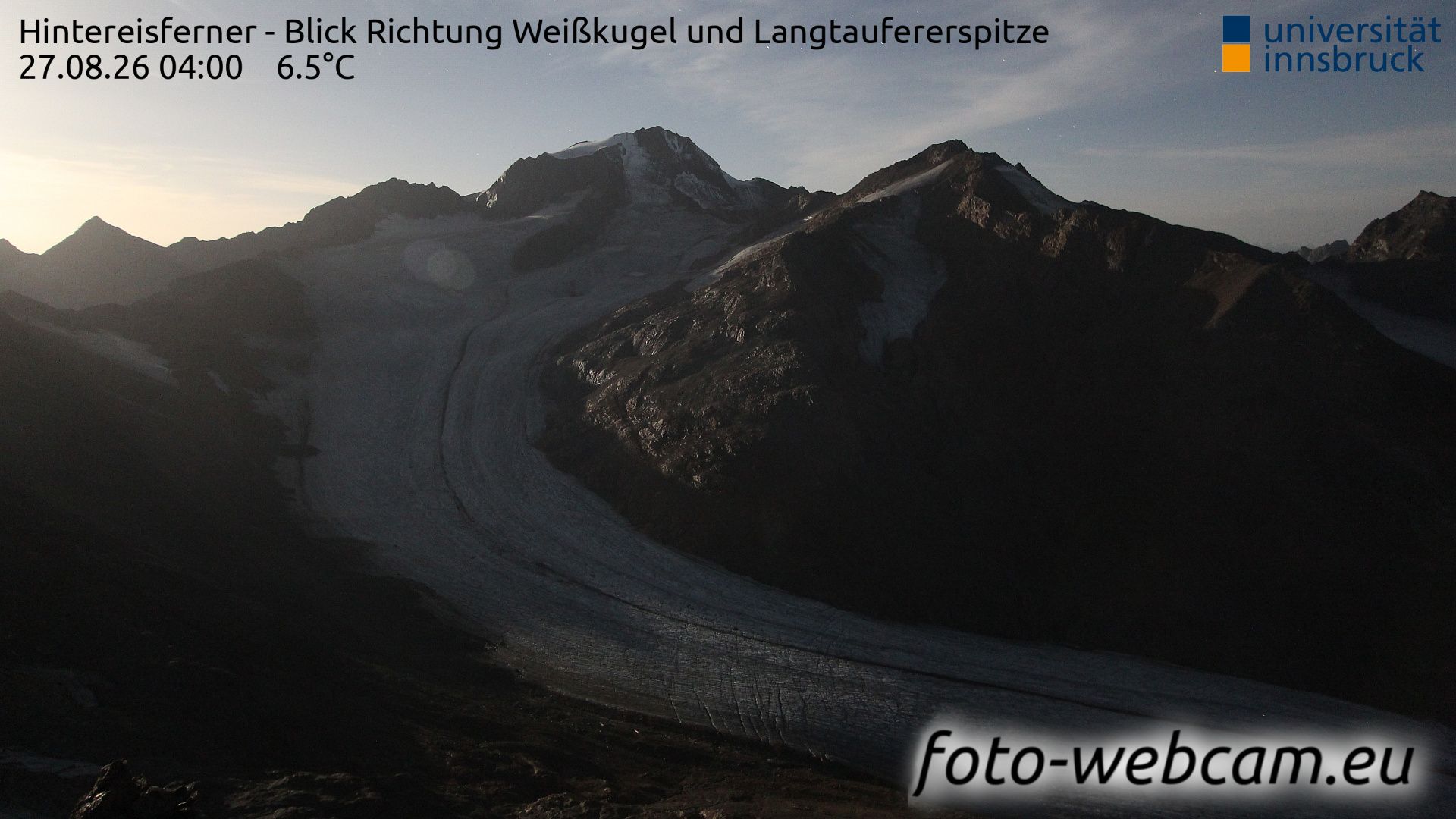 Kurzras - Maso Corto: Hintereisferner - Blick Richtung Weißkugel und Langtaufererspitze