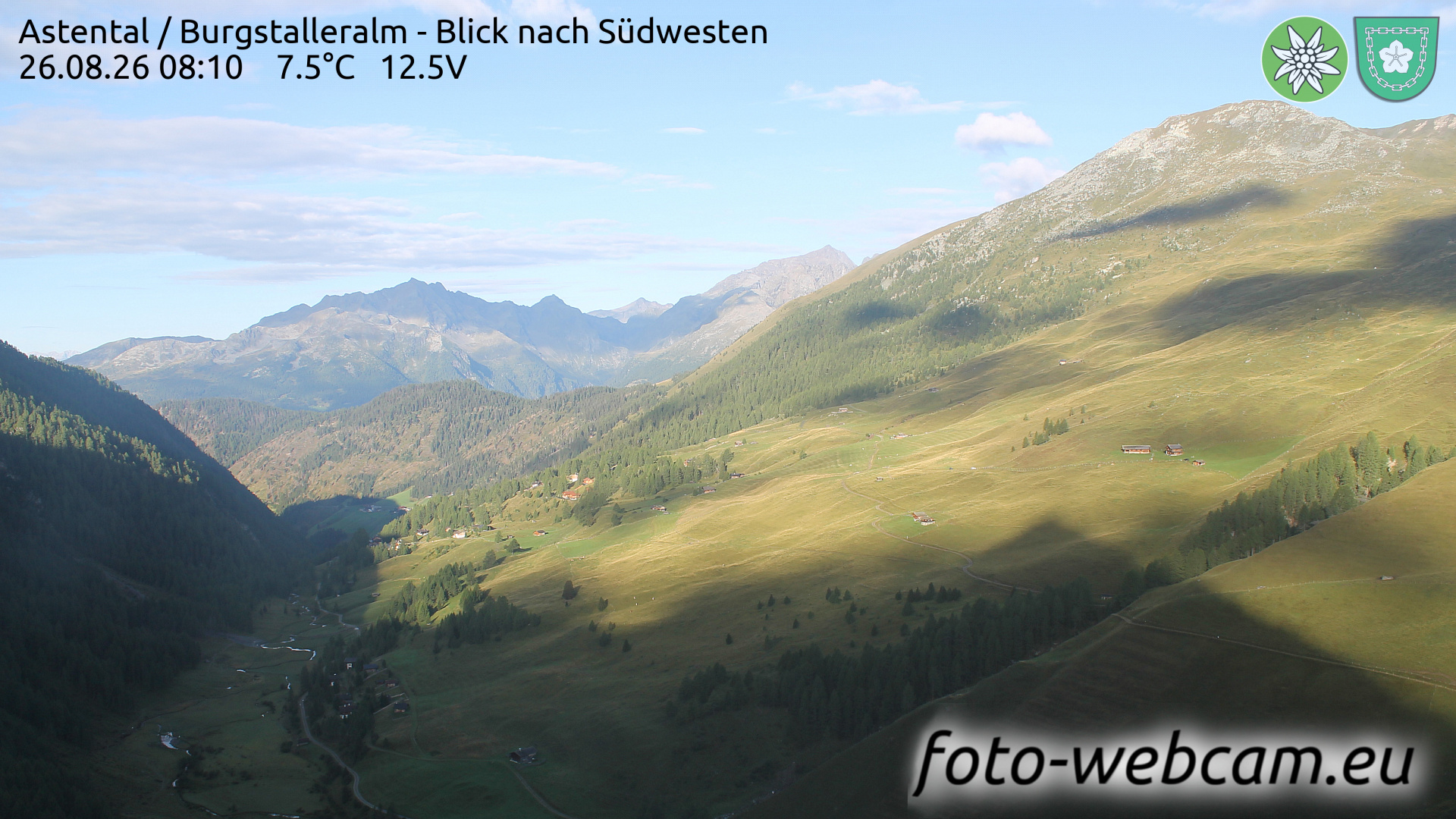 Webcam Mörtschach: HD Panorama Astental West