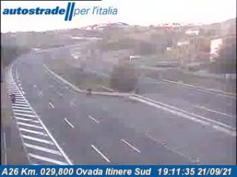 Webcam Belforte Monferrato: Traffic A26 - KM 29,8 - Ovada itinere sud