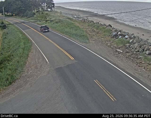 Lawnhill › North: Hwy 16 at Wiggins Rd, on the east coast of Graham Island, looking north