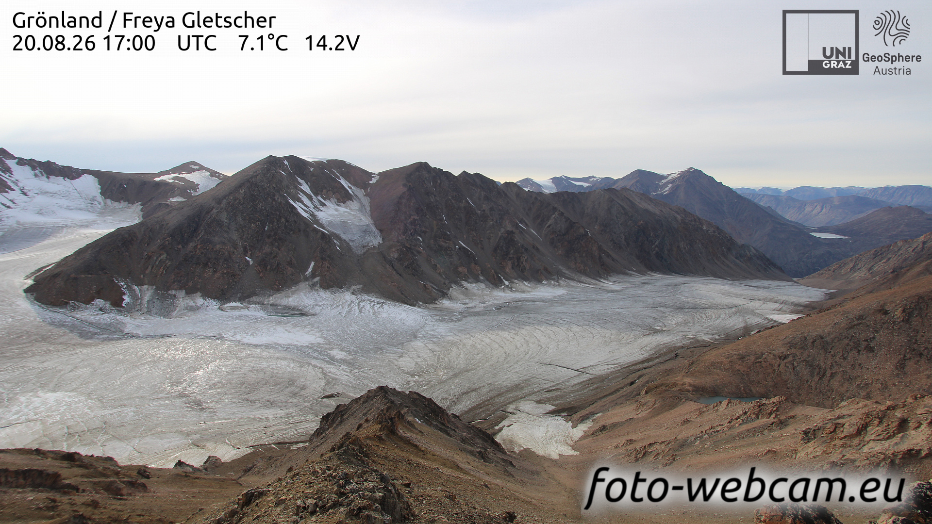 Webcam Freya Glacier: HD Panorama Freya Glacier