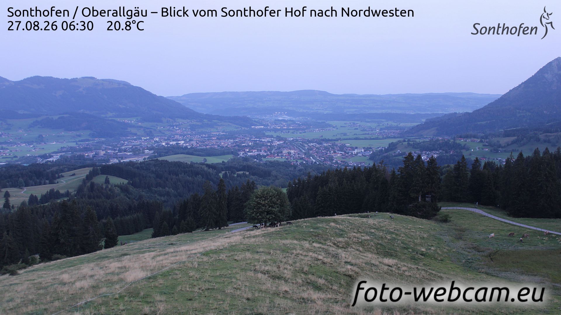Sonthofen: Oberallgäu - Blick vom Sonthofer Hof nach Nordwesten