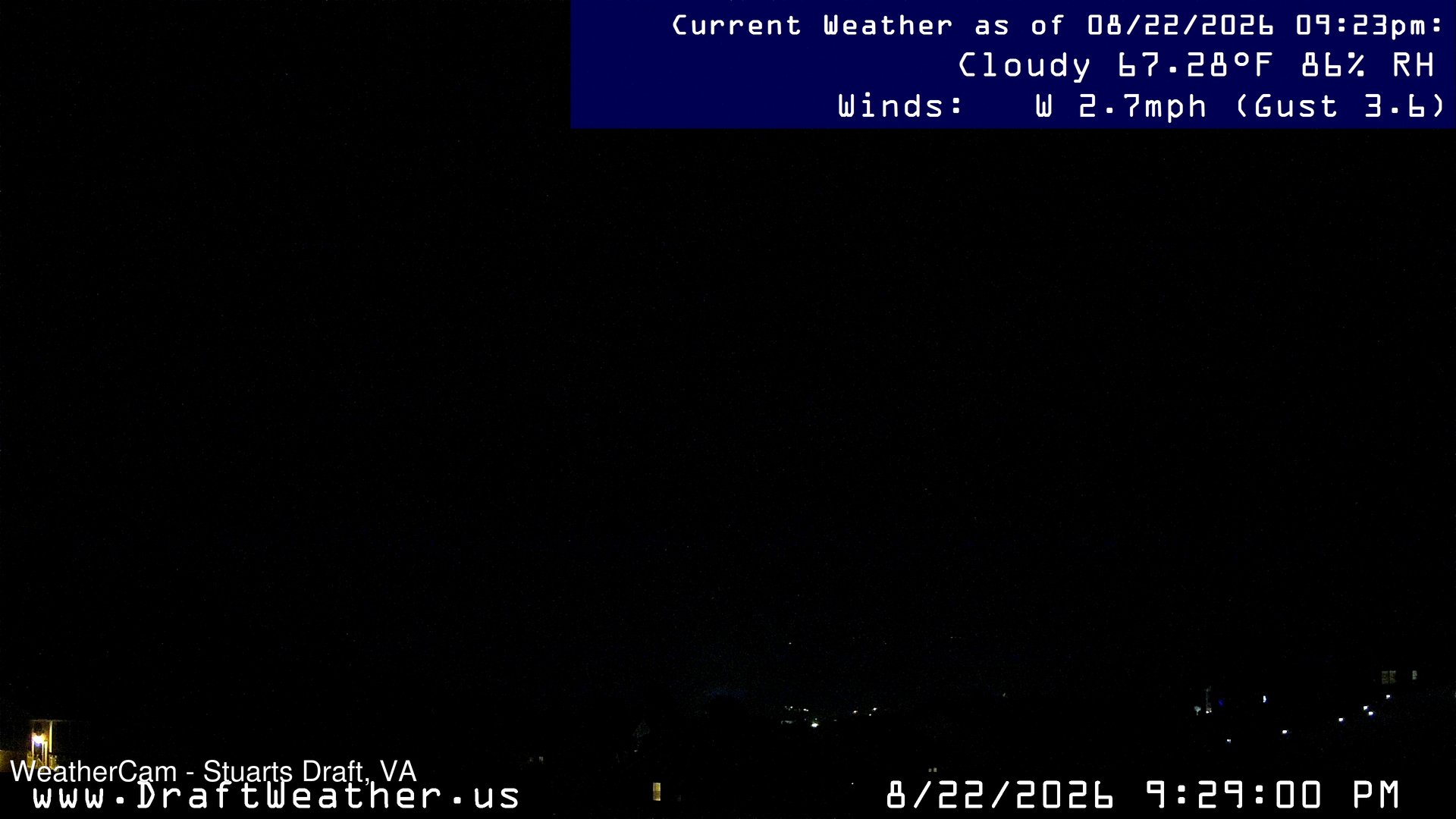 Webcam Stuarts Draft, Virginia: Blue Ridge Mountains