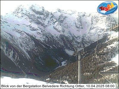 Webcam Trafoi: View towards Mount Ortler