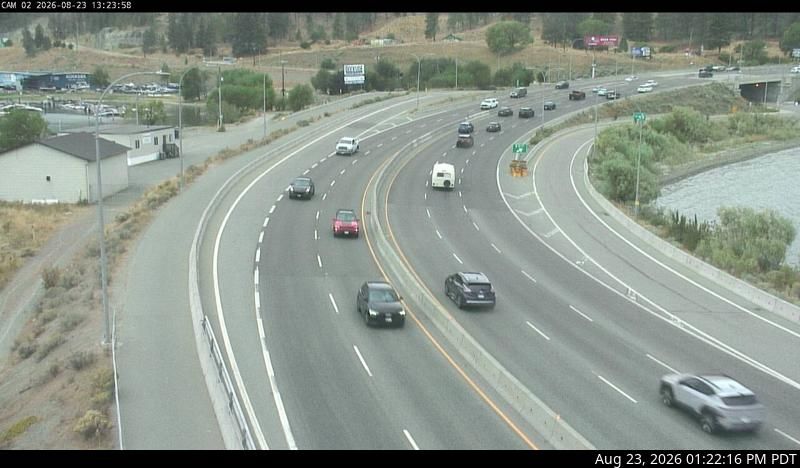 West Kelowna › West: West end of WR Bennett Bridge connecting Kelowna and - looking west