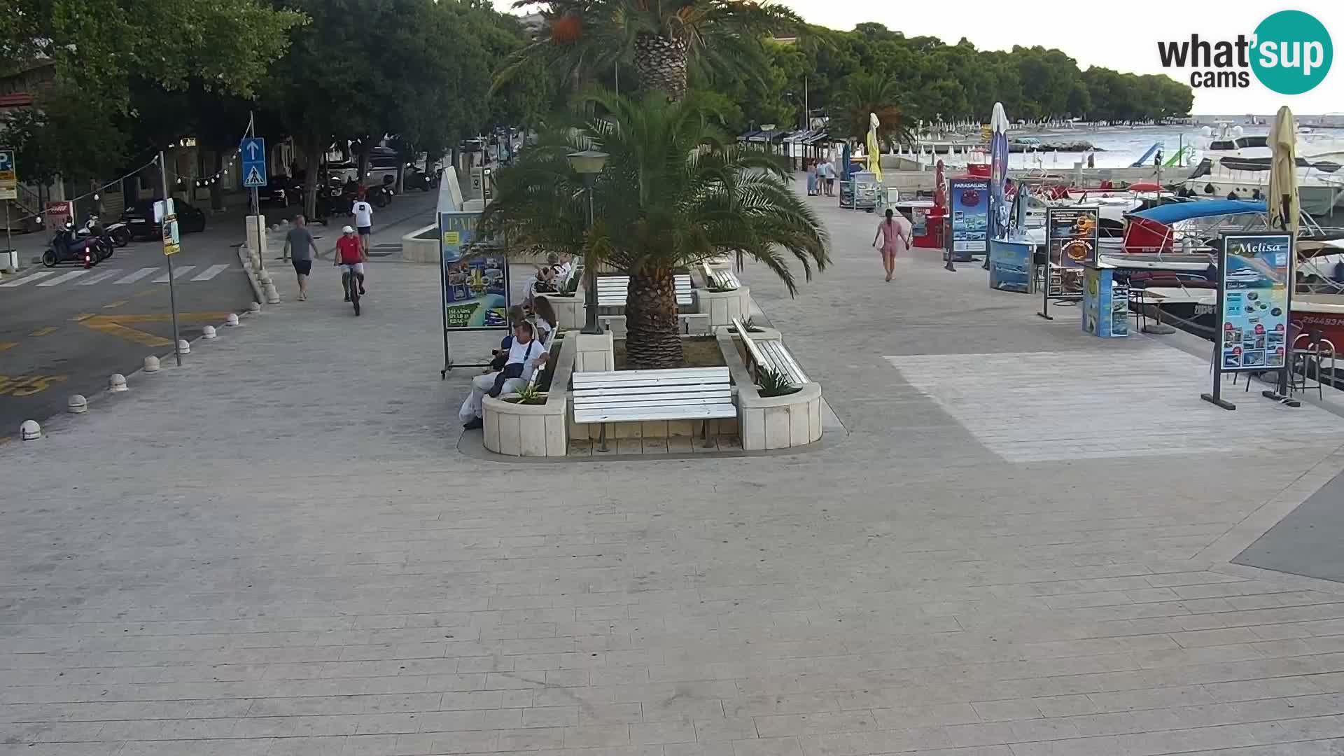 Webcam Baška Voda: Seaside Promenade and Marina