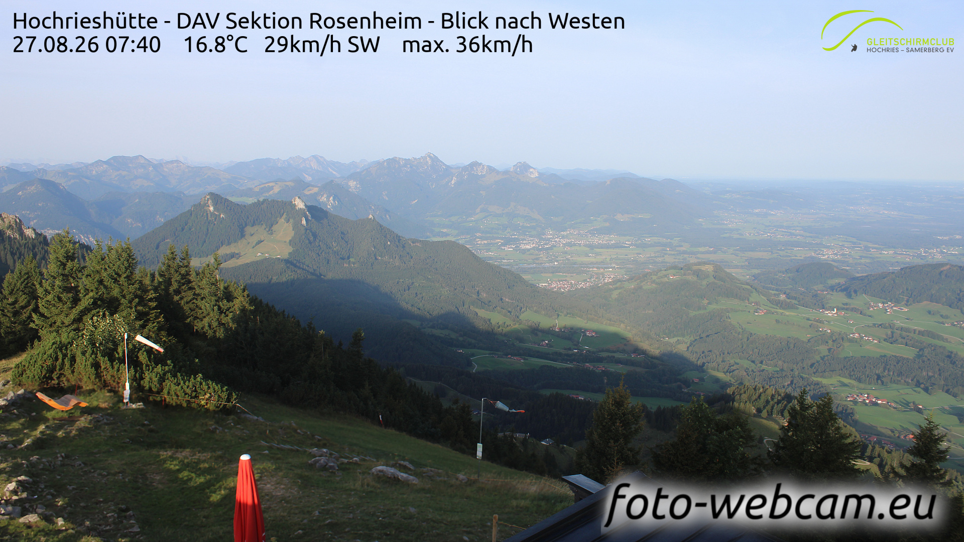Webcam Samerberg: HD Panorama Hochrieshütte