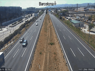 l'Hospitalet de Llobregat: Ronda Litoral (Montjuich at left and Port at right)