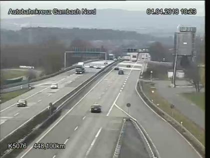 Webcam Gambach: A5/A45 Gambacher Kreuz Nord