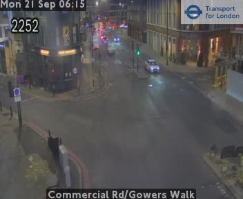 Commercial Rd/Gowers Walk West - A13 twds Gardners Corner