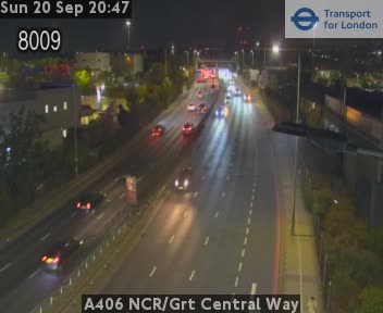 A406 NCR/Grt Central Way Zoom west - Wembley Stadium