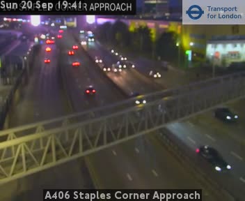 A406 Staples Corner Approach Zoom West