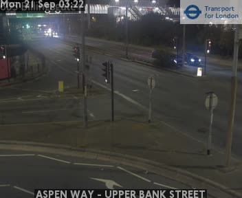 ASPEN WAY - UPPER BANK STREET A sign