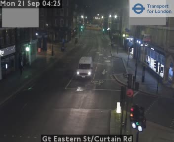 Gt Eastern St/Curtain Rd Zoom NW twds Old Street