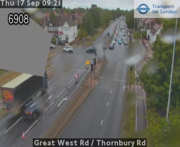 Great West Rd / Thornbury Rd Zoom - A4 approaching Gillette Corner