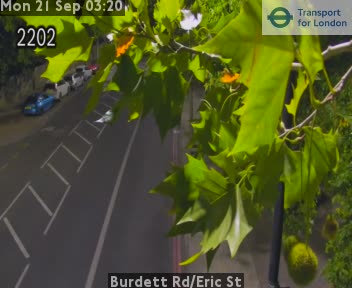 Burdett Rd/Eric St Burdett Rd NB