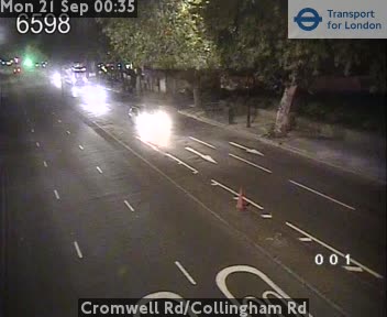 Cromwell Rd/Collingham Rd A4 facing west twds Earls Court